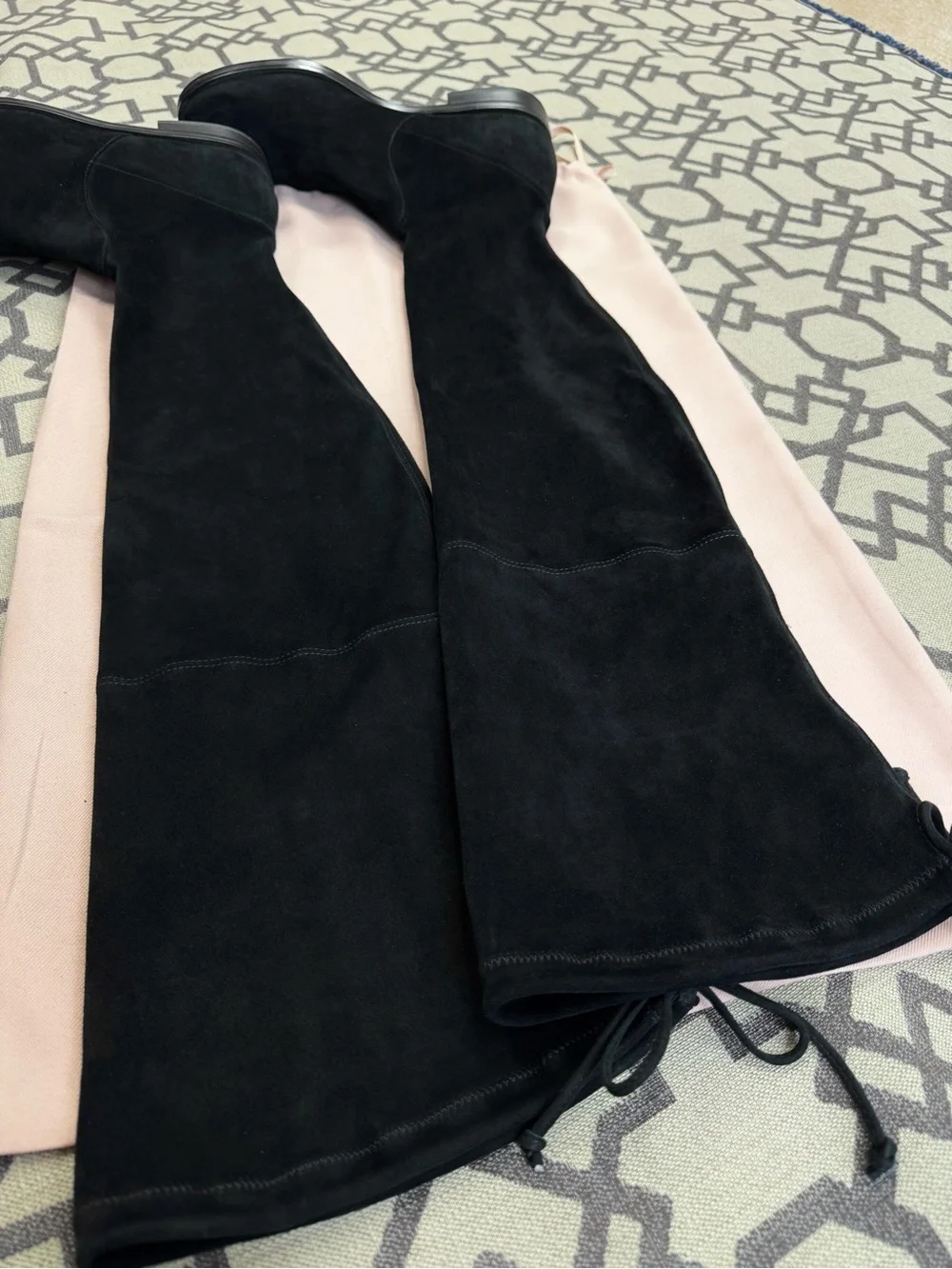 Stuart Weitzman Lowland Black Suede Over The Knee Thigh High Boots 9.5